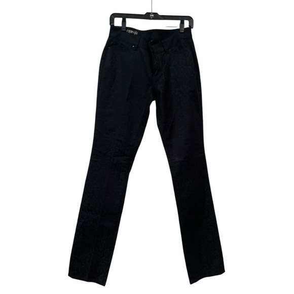 Ann Taylor Jeans Women Size 6 Tall Black Cheetah Modern Fit Slim Leg NWT - Picture 1 of 13
